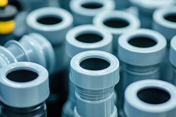 Polypropylene pipe connectors and components for piping systems