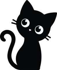 Simple funny cat vector silhouettes