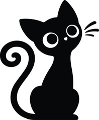 Simple funny cat vector silhouettes