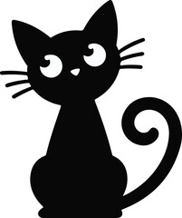 Simple funny cat vector silhouettes