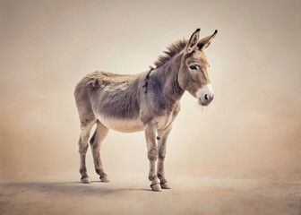 Obraz premium Surreal Beige Donkey Portrait: Ethereal Equine Photography