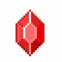 red crystal in pixel art