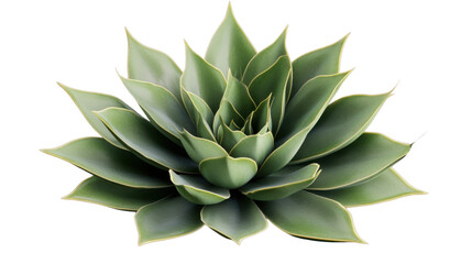 Green agave plant growing with transparent background