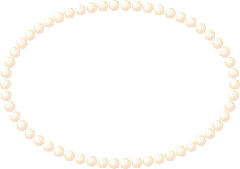 Graphic material of frames using illustrations of pearls. Oval. Wedding, greeting cards, luxury decoration.Not AI