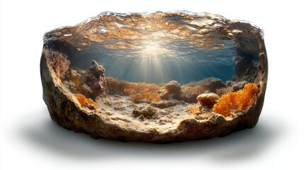 Fototapeta premium Submerged Reef Within Rock Cavity
