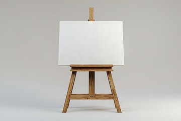 Blank Canvas on Wooden Easel - Perfect for Mockups and Presentations