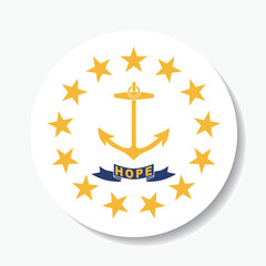 Rhode Island circle flag logo icon digital vector illustration