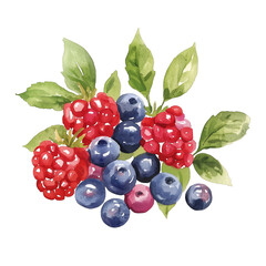 Fresh Summer Berries Arrangement with Green Leaves