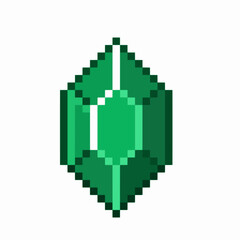 green crystal in pixel art