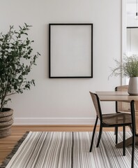 Modern Dining Room with Blank Frame
