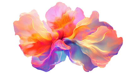 Colorful abstract flower blooming with transparent background