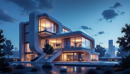 futuristic architecture design of a building 