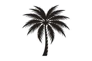 Obraz premium palm tree silhouette isolated on white