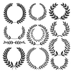 Obraz premium black Silhouette of Laurel wreath