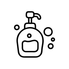 Obraz premium Soap dispenser with bubbles in minimalistic style representing cleanliness and hygiene
