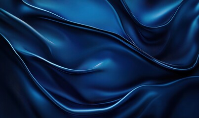 Fototapeta premium Elegant and Smooth Blue Fabric Texture with Wavy Patterns Ideal for Backgrounds and Fashion Design Projects