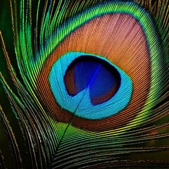 peacock feather on black