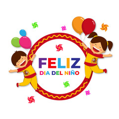 Vector illustration of Happy Spain Children's Day social media template
