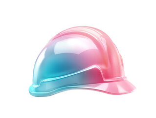 Fototapeta premium Hard hat on blue background, construction safety and worker protection in industrial settings