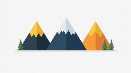Stylized mountain range with geometric shapes and minimalist design perfect for backgrounds and illustrative art nature themed