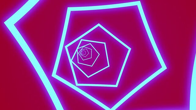 abstract geometric background, Abstract Bright neon abstract Loop glow neon flow tunne motion graphics hexagon pink background video.