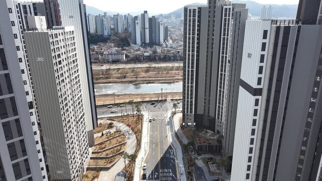 Apartment construction site in Korea
