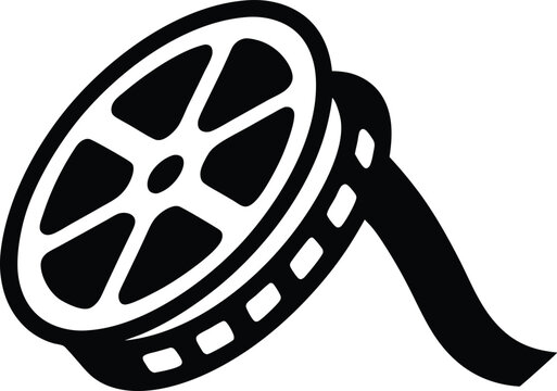 recommend clip art: Film strip related icon, film reel icon, film reel silhouette vector illustration
