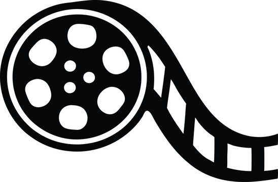 recommend clip art: Film strip related icon, film reel icon, film reel silhouette vector illustration
