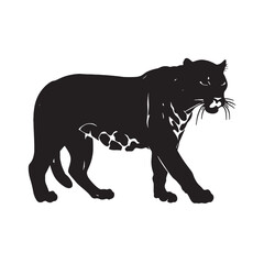 Obraz premium Fierce Jaguar Silhouette in Hunting Stance