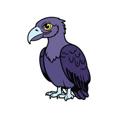Fototapeta premium Cartoon Illustration of a Dark Purple Bird
