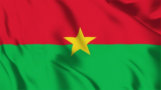 Realistic Burkina Faso Flag flying waving in the wind Animation video HD