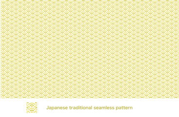 日本文様の和柄パターン「青海波」金箔