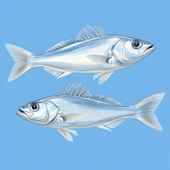 Fototapeta premium Ocean Fish Illustration Two Fish