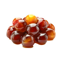Caramelized Grapes on Jelly Bunch Isolated on Transparent Background