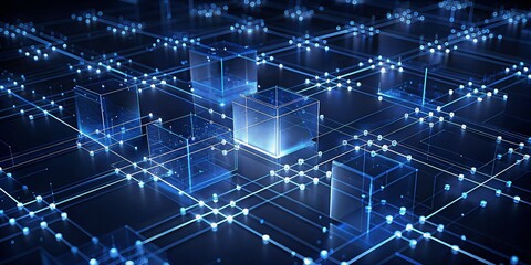 Obraz premium Blockchain Technology and Digital Data Network