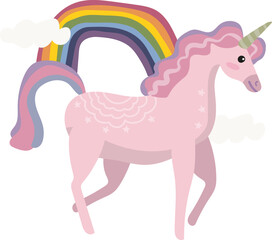 pink unicorn and rainbow