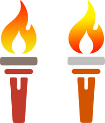 Torch Flame Symbol Representing Warmth, Tradition, and Fire Safety Awareness in Vector Design