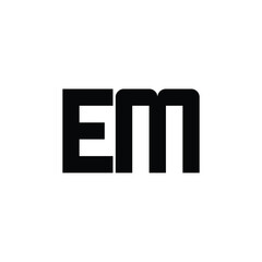 EM monogram logo design letter text name symbol monochrome logotype alphabet character simple logo