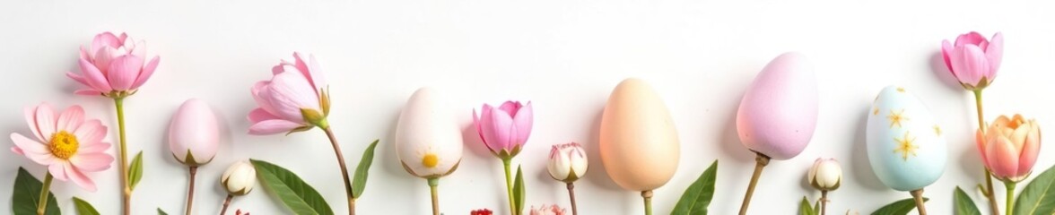 Delicate pastel floral egg, isolated on white , delicate, floral, colorful