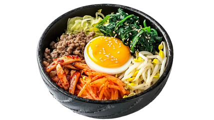 Bibimbap Delight on transparent background PNG.