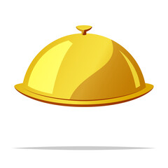 Gold dome plate cover vector isolated illustration