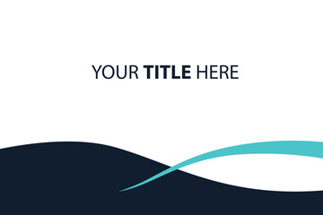 Abstract teal wave design, white background, presentation template