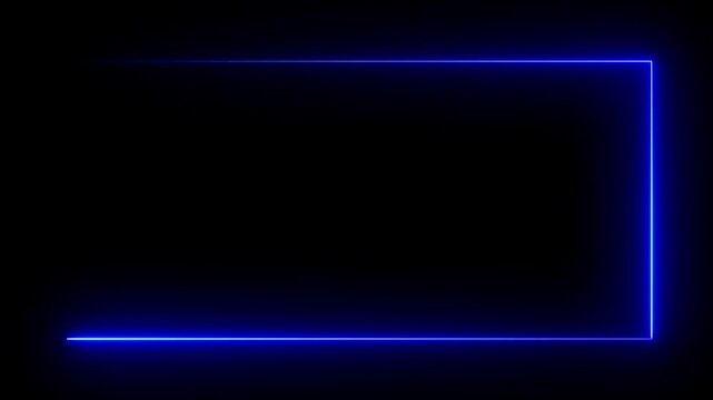 A Blue color Rectangle neon animation . Rectangle frem icon