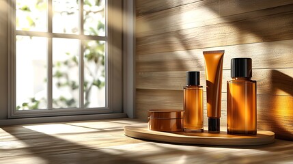 Inviting and bright bathroom setting with a window overlooking a peaceful outdoor view ideal for skincare routine