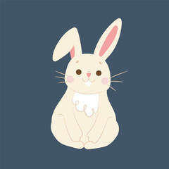 cute bunny character in isolated flat design