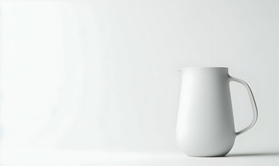 Modern Minimalist White Pitcher on Neutral Background for Decor