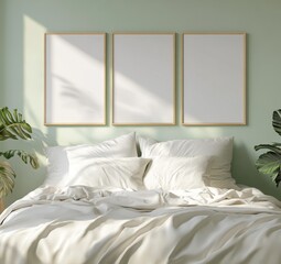 Empty Frames on Bedroom Wall