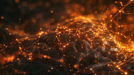 Naklejka premium Digital brain with glowing neural connections, artificial intelligence theme