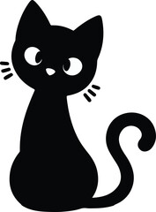 Simple cat vector silhouettes