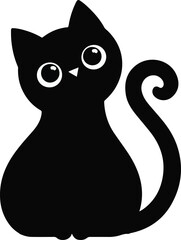 Simple cat vector silhouettes